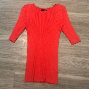 Express coral ribbed shirt